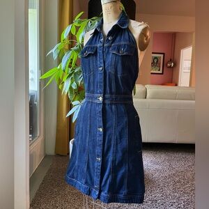 Future Collective : Alani Noelle Denim Halter Dress